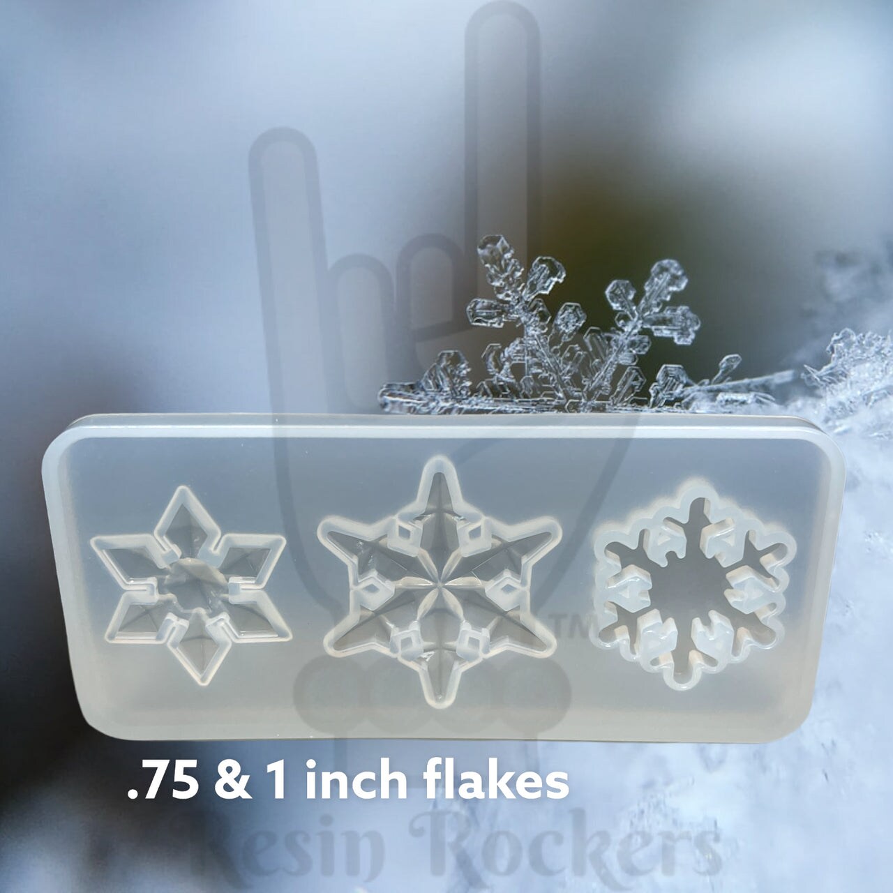Mini UV Safe Snowflake Trio Winter Holiday Ornament Silicone Mold for UV and Epoxy Resin Art